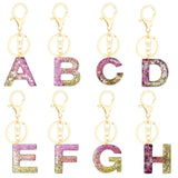 Colorful Love Heart Sequins Resin Key Chain English Alphabet Keyring
