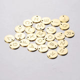 26Pcs 12mm Round Engrave Letter Charms Stainless Steel Initials DIY Jewelry