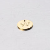 26Pcs 12mm Round Engrave Letter Charms Stainless Steel Initials DIY Jewelry