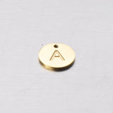 26Pcs 12mm Round Engrave Letter Charms Stainless Steel Initials DIY Jewelry