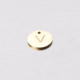 26Pcs 12mm Round Engrave Letter Charms Stainless Steel Initials DIY Jewelry