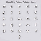 26Pcs Stainless Steel Alphabet Beads 1.8mm Hole DIY Necklace