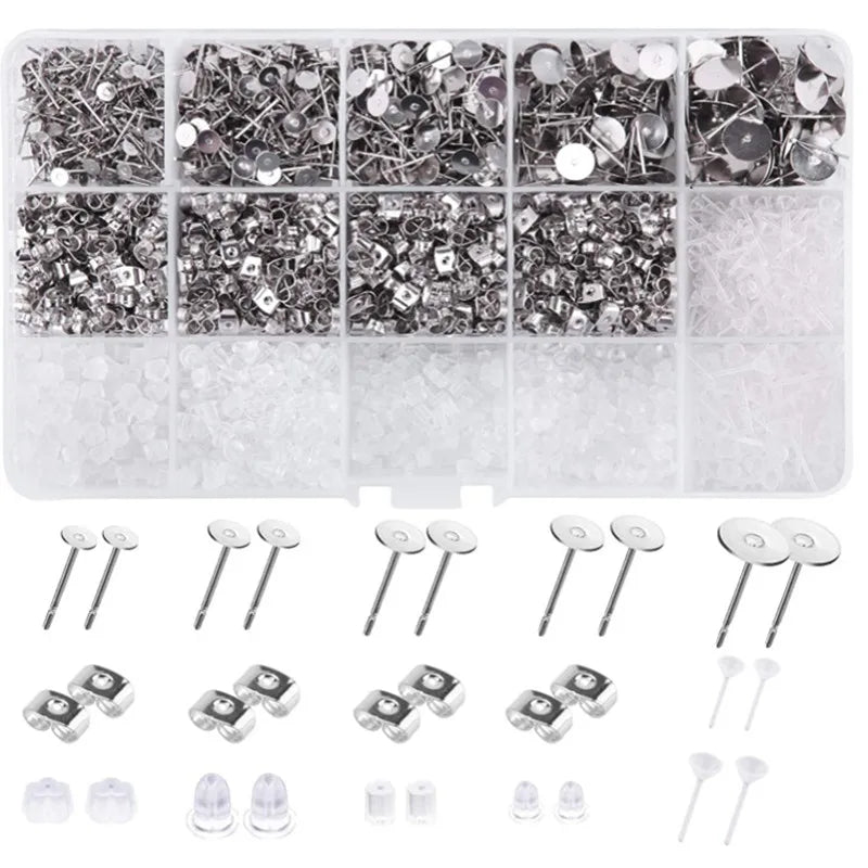 2700PCS Earrings Making Alloy Accessories Set Jewelry Tool Supplies Kit