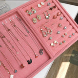 Pink Ring Jewelry Display Organizer Tray Holder Storage Box Showcase