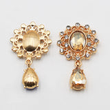 10Pcs Alloy Glass Rhinestone Brooch DIY Decoration