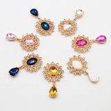 10Pcs Alloy Glass Rhinestone Brooch DIY Decoration