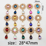 10Pcs Alloy Glass Rhinestone Brooch DIY Decoration