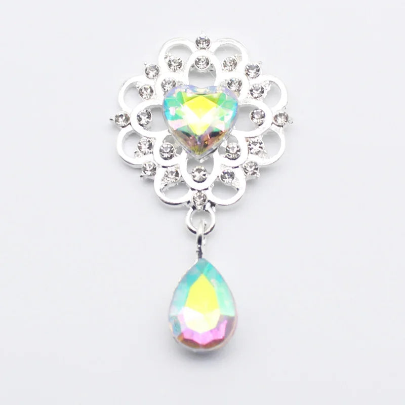 Alloy Peach Heart Drop Pendant DIY Wedding Candle Wine Cup Diamond Decorative