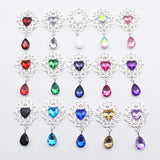Alloy Peach Heart Drop Pendant DIY Wedding Candle Wine Cup Diamond Decorative