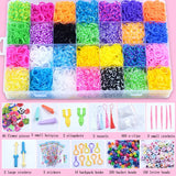 28 Rainbow Rubber Bands Set Kid Multi-functional DIY Toys for Girls