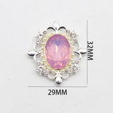Oval Resin Alloy Flat Bottom Rhinestone Pearl Metal Decorative Accessories