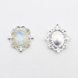 Oval Resin Alloy Flat Bottom Rhinestone Pearl Metal Decorative Accessories