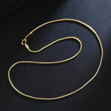 2MM Snake Chain 18K Necklaces 16/18/20/22/24/26/28/30 Inches