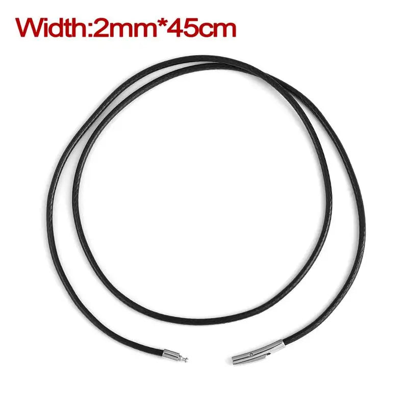Leather Cord Necklace with Stainless Steel Clasp