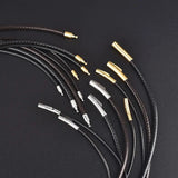 Leather Cord Necklace with Stainless Steel Clasp
