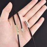 Leather Cord Necklace with Stainless Steel Clasp