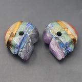 Natural Stone Pendant Charm Skeleton Skull 7 Chakra Healing Crystals