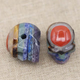 Natural Stone Pendant Charm Skeleton Skull 7 Chakra Healing Crystals