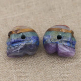 Natural Stone Pendant Charm Skeleton Skull 7 Chakra Healing Crystals