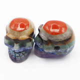 Natural Stone Pendant Charm Skeleton Skull 7 Chakra Healing Crystals