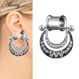 Surgical Steel Ear Tunnels Plugs Double Flare Piercing Gauges Earrings