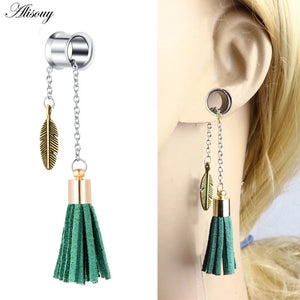 Surgical Steel Ear Tunnels Plugs Double Flare Piercing Gauges Earrings