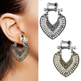 Surgical Steel Ear Tunnels Plugs Double Flare Piercing Gauges Earrings
