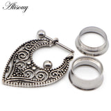 Surgical Steel Ear Tunnels Plugs Double Flare Piercing Gauges Earrings