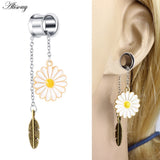 Surgical Steel Ear Tunnels Plugs Double Flare Piercing Gauges Earrings