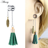 Surgical Steel Ear Tunnels Plugs Double Flare Piercing Gauges Earrings
