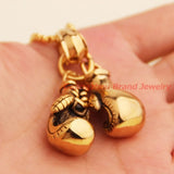 2pcs/set Silver Boxing Glove Pendant Rope Chain Men's Necklace