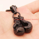 2pcs/set Silver Boxing Glove Pendant Rope Chain Men's Necklace