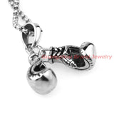 2pcs/set Silver Boxing Glove Pendant Rope Chain Men's Necklace