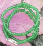 2x4mm Faceted Myanmar Emerald Rondelle Beads Necklace 18"