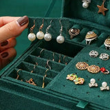 3-Layer Jewelry Box Earrings Ring Necklace Organizer Drawer Cabinet