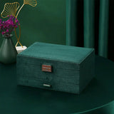 3-Layer Jewelry Box Earrings Ring Necklace Organizer Drawer Cabinet