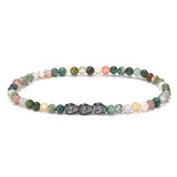 Men's Skull Stone Beads Bracelets Set