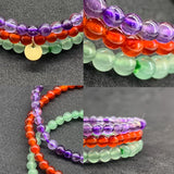 3 Pcs/Set Women Bracelets Carnelian Green Aventurine Amethysts Beads