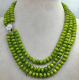 Natural Gemstone Necklace Silver Clasp 17-19