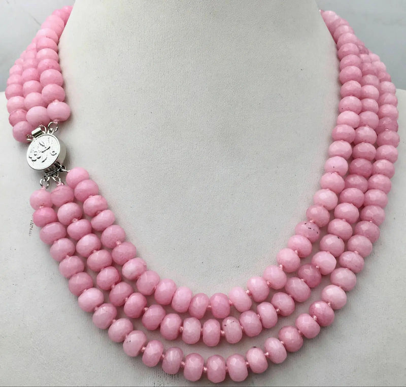 Natural Gemstone Necklace Silver Clasp 17-19