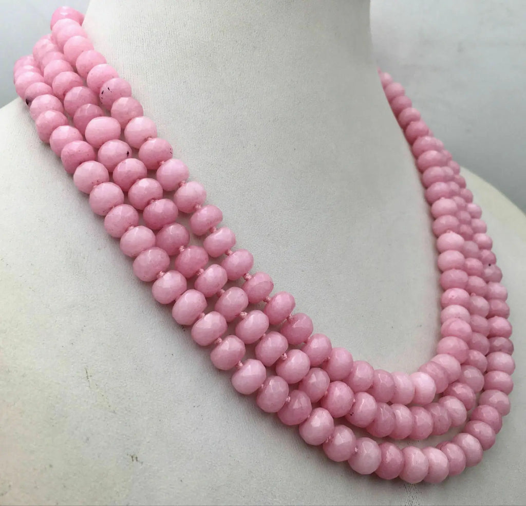 Natural Gemstone Necklace Silver Clasp 17-19