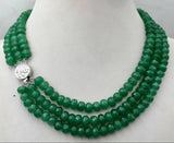 Natural Gemstone Necklace Silver Clasp 17-19