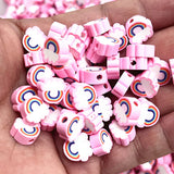 30/60pcs 10mm Heart Polymer Clay Beads for Jewelry Making DIY Bracelet