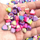 30/60pcs 10mm Heart Polymer Clay Beads for Jewelry Making DIY Bracelet