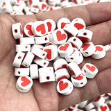 30/60pcs 10mm Heart Polymer Clay Beads for Jewelry Making DIY Bracelet