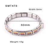 304L SS INS Style Men's Bangle & Women's Elastic Charm Bracelet