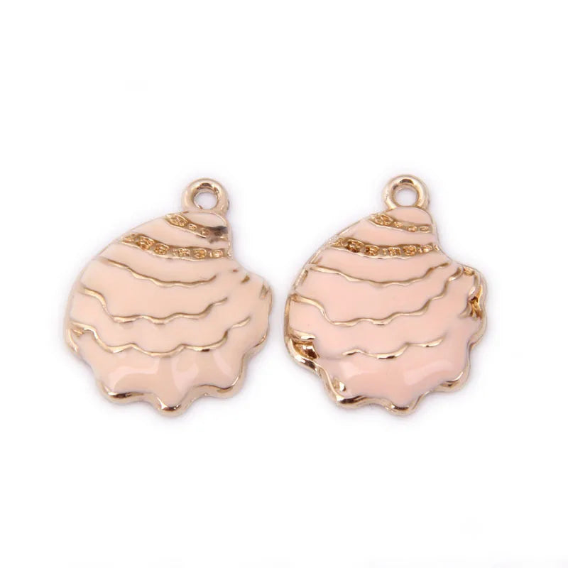 30pcs Pink Enamel Alloy Charms DIY Jewelry Findings Necklace Earring Pendant