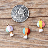 30pcs Enamel Hot Air Balloon Charms Alloy Pendant for DIY Bracelet Necklace