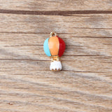 30pcs Enamel Hot Air Balloon Charms Alloy Pendant for DIY Bracelet Necklace
