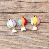 30pcs Enamel Hot Air Balloon Charms Alloy Pendant for DIY Bracelet Necklace